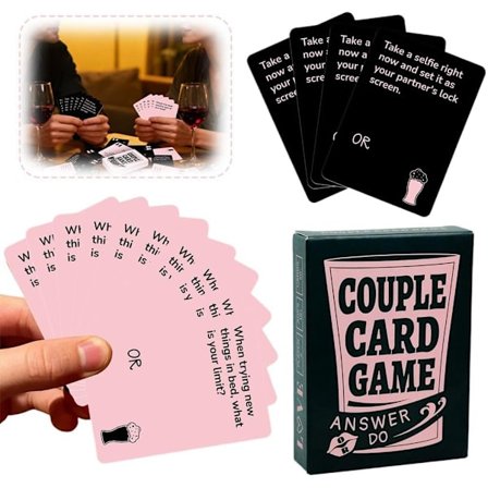 Juomapeli pariskunnille – 50 syvällistä ja hauskaa kysymyskorttia treffi-iltoihin ja juhliin, intiimi keskustelupeli aikuisille