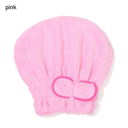 Hurtigtørt Hårhatt Hårhåndklehette Rosa