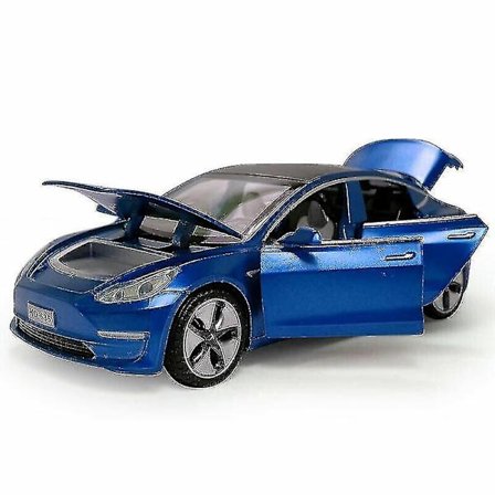 1:32 Tesla Model3 Alloy Model With Light Sound Effect Pull Back Car Model