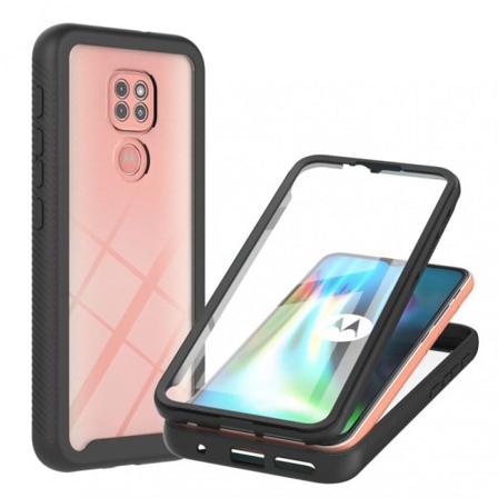Moto E7 Plus/g9 Play Heltäckande Premium 3d Skal Threesixty Svart