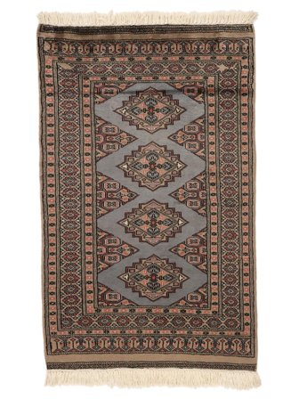 Hand Knotted Pakistan Bokhara 2Ply Rug 80X128 Wool Brown/Black Small