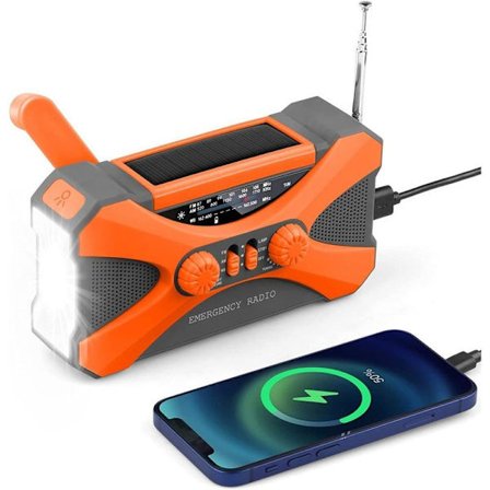 2022 Solar Radio Nødradio med Sving, 10.000 mAh Bærbar Svingradio