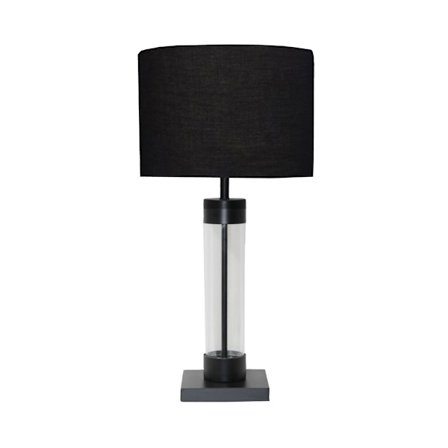 Lamppupöytä, 36x36x62cm, Raudanmusta, Mattalasi