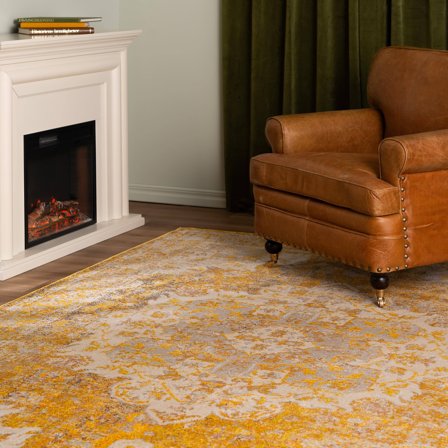 Nadia Teppich - 200X300 Gelb - OEKO-TEX , Vintage Look