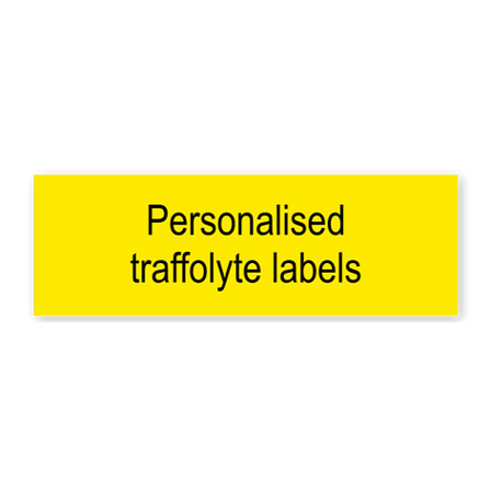 Traffolyte labels - Customizable - 75x25 mm - Yellow/black - Signomatic.com.au