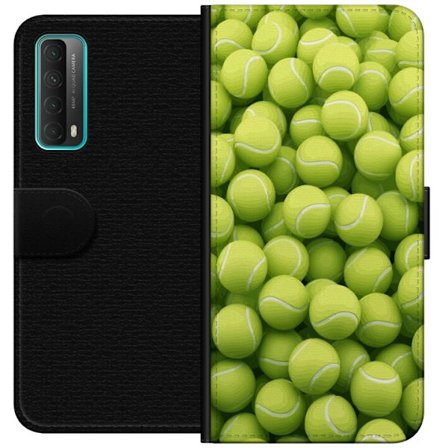 Kompatibel Tegnebogsetui til Huawei Huawei P smart 2021 Mønster af grønne tennisbolde i høj detalje, sporty motiv med gentagende tekstur og stærke