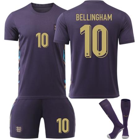 2425 England borta mörkblå nr 10 Bellingham fotbollsstil fotbollströja kostym vuxna barn storlek No. 10 Bellingham 22(120-130CM)