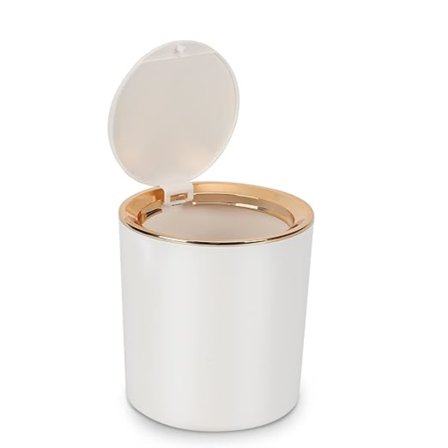 Liten papperskorg med lock runt 2,6L Mini skrivbordspapperskorg