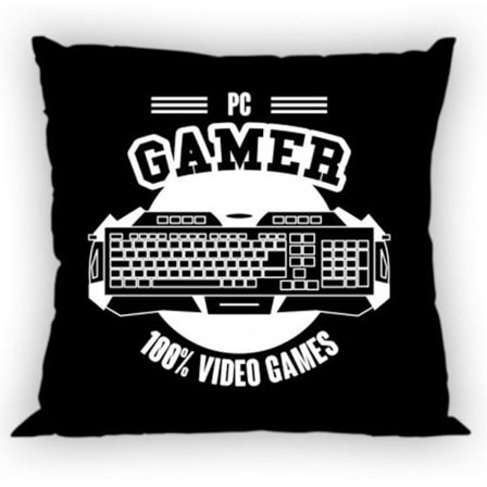 Gamer svart kuddfodral 40x40 cm