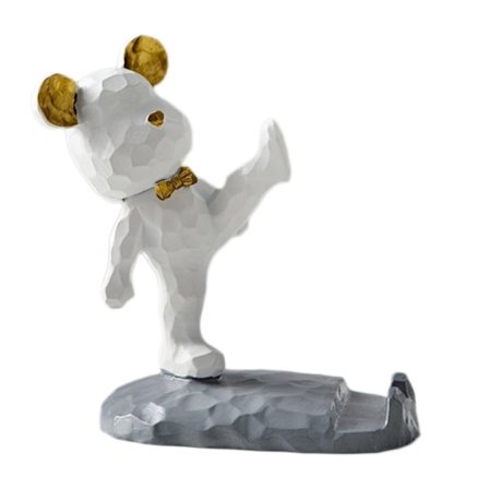 Universalhållare för telefon och surfplatta i stil med en söt björn - Grå / Vit