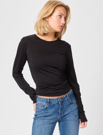 My Essential Wardrobe 10 The Oneck Long Sleeve - Black - XS