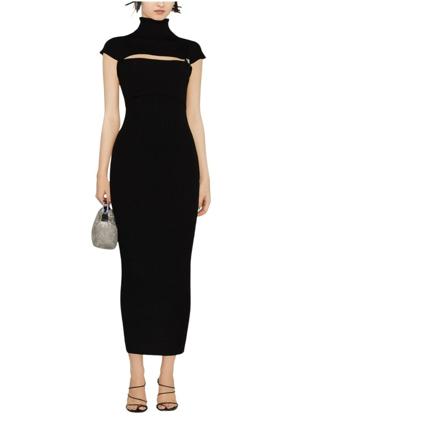 The Attico, 231Wcm 68 Kv 001 Midi Dresses Zwart, Dames, Maat:XS