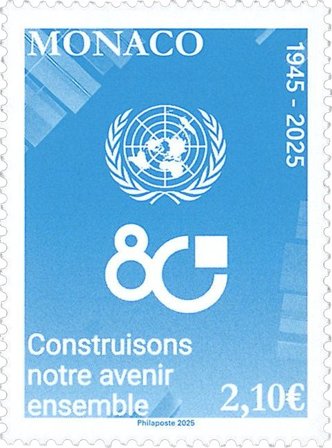Monaco - 80-året for De Forenede Nationer - Postfrisk frimærke