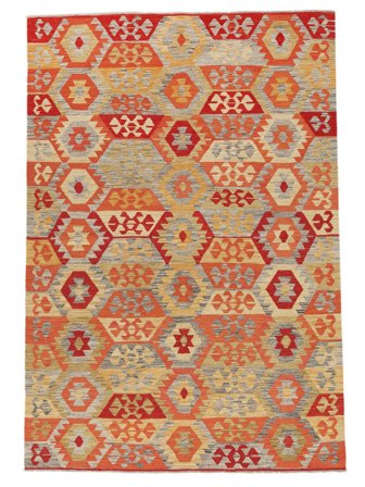 Handgewebt Kelim Afghan Old Stil Teppich 173X252 Braun/Rot