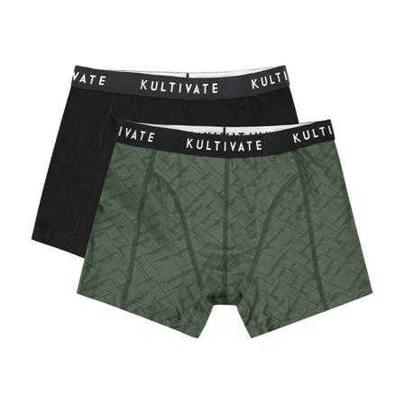 Kultivate Underwear Mountain Range 2 pack , Zwart , Heren , Maat: L BoxerKorte Broek
