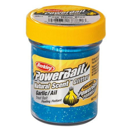 Berkley Powerbait Natural Glitter Trout Dough - Garlic Blue Glitter
