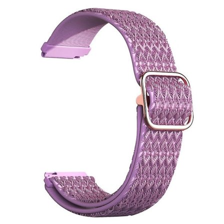 Elastiskt justerbart nylon 20 mm smartklockarmband, kompatibelt med Samsung Galaxy Watch 3/4/4 Classic/Active/Active 2/Gear Sport, lila