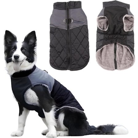 Hundefrakke - Hunderegnfrakke - Hundetrøje - Hundevindtæt Varm Frakke - Vandtæt Hundevinterfrakke