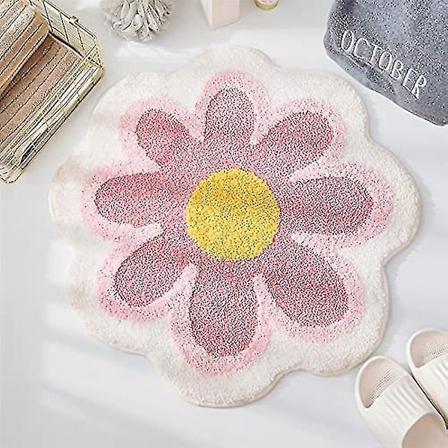 Halkskyddad badrumsmatta för bad, absorberande badrumsmatta, söt blomma badrumsmatta, badrumsmatta