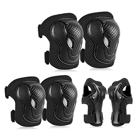 MD-611 6 kpl/setti Lasten pyörä Rullaluistelu Polvi Kyynärpää Rannesuojat Rullalauta Hiihtosuoja Koko M