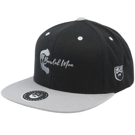 Bearded Man - Svart snapback Caps - Leonardo black/Silver Snapback @ Hatstore