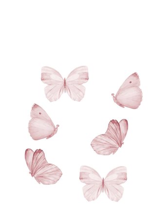That's Mine | Wall Sticker Butterfly Set Of 6 Rose | ONE SIZE