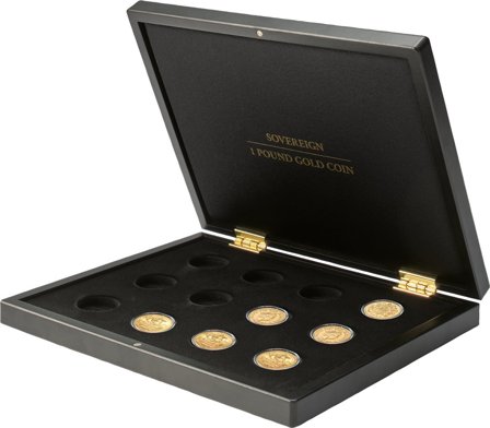 "VOLTERRA Uno - Møntkassette til 12 guldmønter"Sovereign"" - Leuchtturm