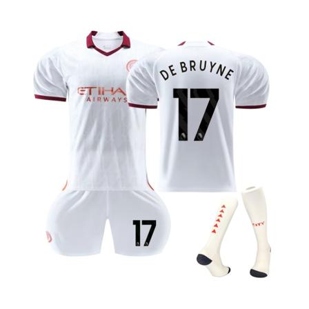 (2023/24 Manchester City Borta #17 De Bruyne Fotbollströja 26(140-150CM)