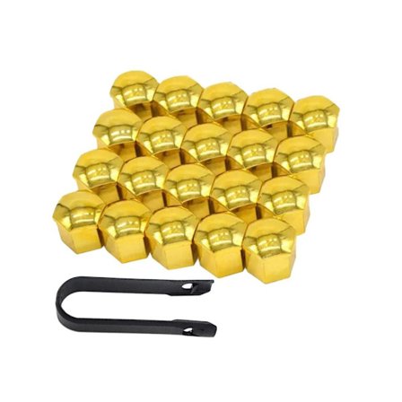 20 st Hjälbultar Navkapsel Bilhjulsmutter GULD