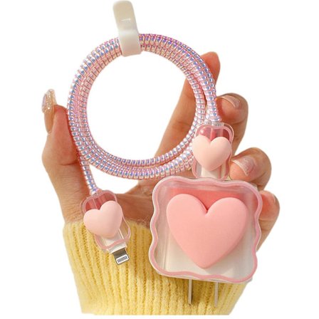 1 stk. DIY Kabelbeskytter Laderkabelsbeskytter, 5 i 1 Datakabel 20W USB-C Laderetui Ledningsbeskytter Kompatibel med iPhone 11 12 13 14 15 Pro