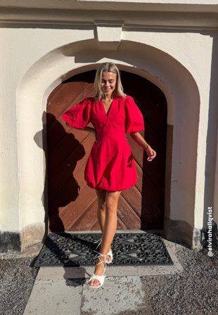 Bubbleroom Occasion-V-neck Bubble Hem Short Dress-M (40/42)