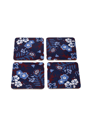 Åhléns Home Glasunderlägg FLORETTE, 4-pack Bordstextil Blå ONESIZE