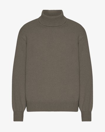 Merino Wool Turtleneck - Dusty Olive S