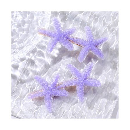 2-pack Stjärnformade Hårclips Marin Tema Dekoration Platta Lugg Pin Sida Pin