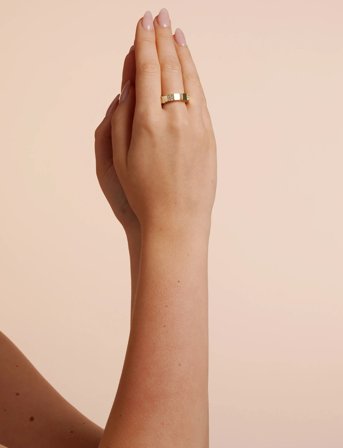 SNÖ of Sweden Brick Small Elastic Crystal Ring G/Clear - Onesize - Gold - ONE SIZE