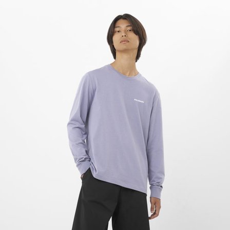 Salomon - Langarmshirt Herren Logo - Blue Granite
