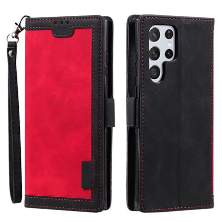 Suburbian läder Samsung Galaxy S22 Ultra fodral - Röd