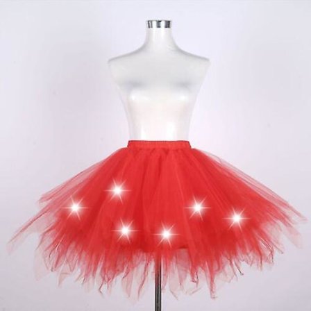 Tutu Skjorte til Polterabend, Balletskørt, Tylskørt, 4 Lag Rød