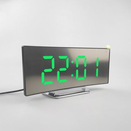 7 Tums Digital Väckarklocka Böjd Dimbar Led Elektroniskt Nummer