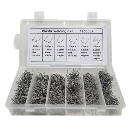1200 stk. Bilkofanger Plast Reparationssvejsning Negle med Æske Tilstrækkelige Varme Hæfteklammer Svejsning Tråd Reparation Negle til Auto