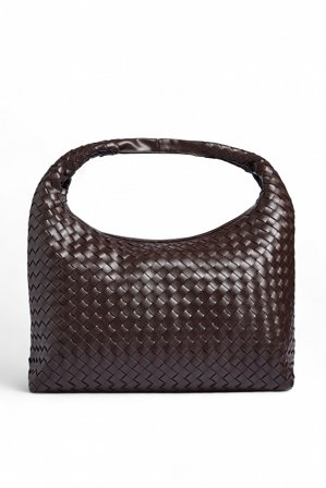 NA-KD - Vevd rundt bærenett - Vesker - Brun - One Size