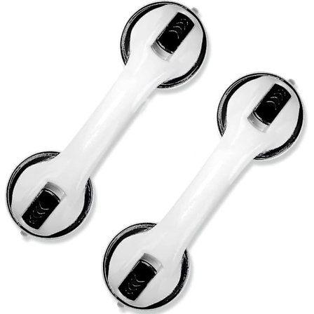 2-pak med 12" badeværelsesgreb, brusebadshåndtag med stærk sugekop--