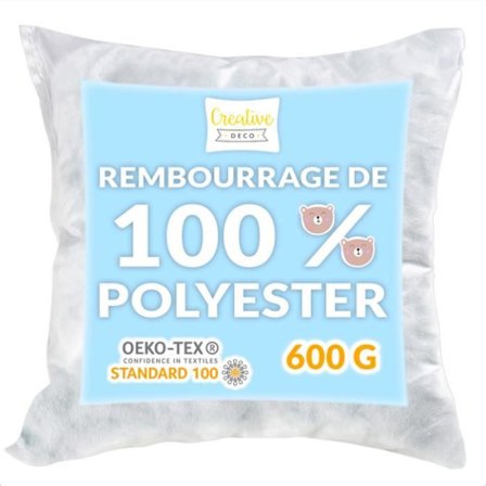 Polyesterfyld - CREATIVE DECO - 600g - Hypoallergenisk - Hvid - Til Puder og Legetøj