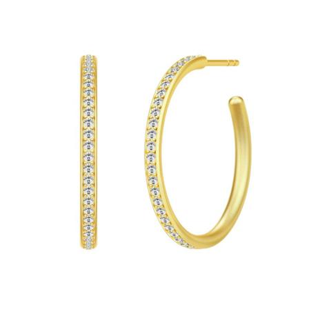 Julie Sandlau Infinity Medium Hoops - Gold , Geel , Dames , Maat: ONE Size Oorbellen
