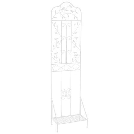 Metal espalier til klatreplanter med foldbar hylde