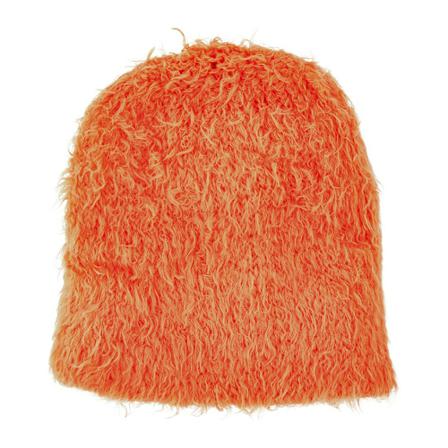 The Attico, Textured-knit beanie hat Oranje, Dames, Maat:ONE Size
