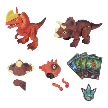 4 in 2 Pura ja Kokoa Dinosaurus Lelut Liikuteltava Nivel DIY Rakennus Dinosaurus 3 Yli Vuotiaille