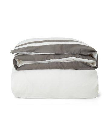 Lexington Hotel sateen contrast duvet cover white/charcoal