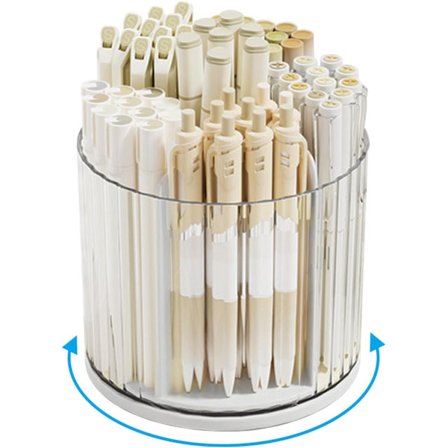 Roterende Pennholder Skrivebord Skrivesaker Organizer Ryddig Organizer for Blyant Sminke Malepensel Kosmetisk Håndverk Oppbevaringsboks Penneholder