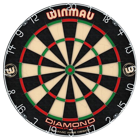 Winmau Diamond Plus Sisal Dartboard: Professional Tournament Approved, Anti-Glare, Dynamic Wire Design, Game Booklet Included